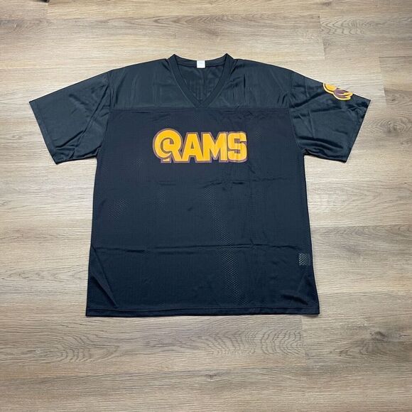 Vintage Shirt Mens Extra Large Black Huston Tillotson Rams Jersey College - Picture 1 of 11